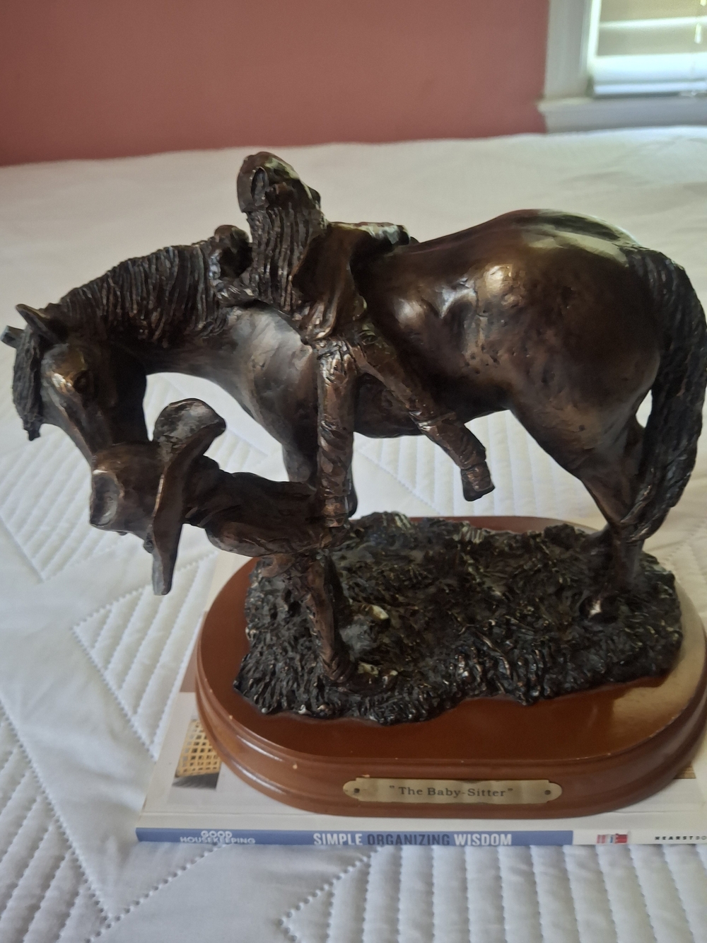 Montana Silversmiths Bronze Western Horse Statue Figurine "The Baby Sitter" C447 - Picture 10 of 10